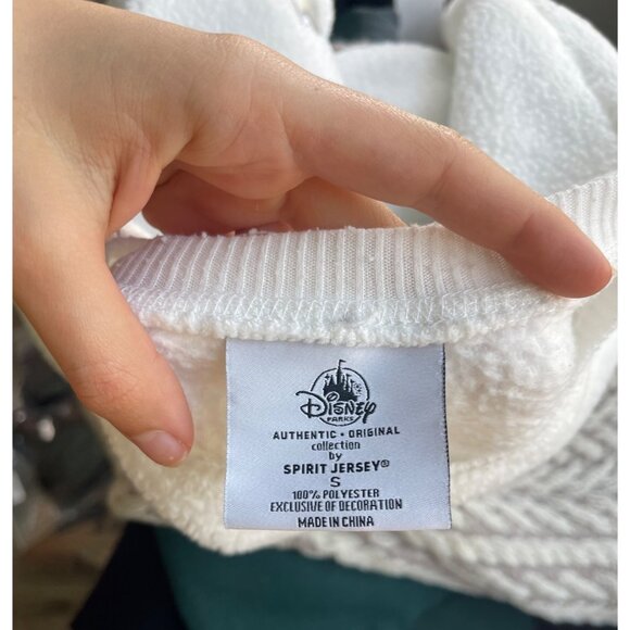 Disneyland Resort Spirit Jersey Womens Size S Sherpa Sweatshirt Fleece Spell Out - Picture 4 of 6